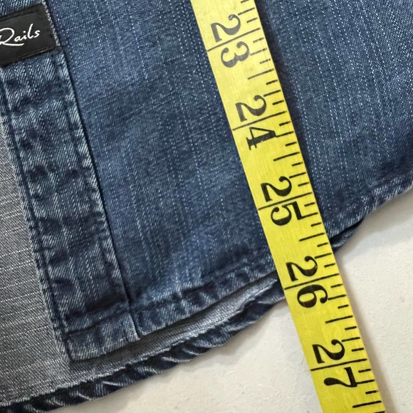 Rails Remi Dark Vintage Wash Western Denim Button Down Size S - Picture 8 of 9